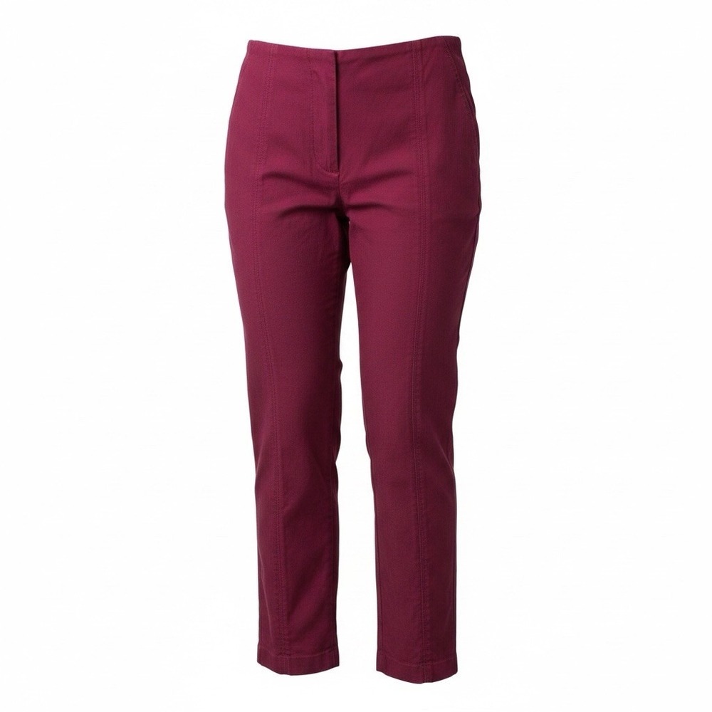 New Directions Pants Women’s Size 8 Petite Maroon Slim Leg - Tummy Mesh 29Wx26L